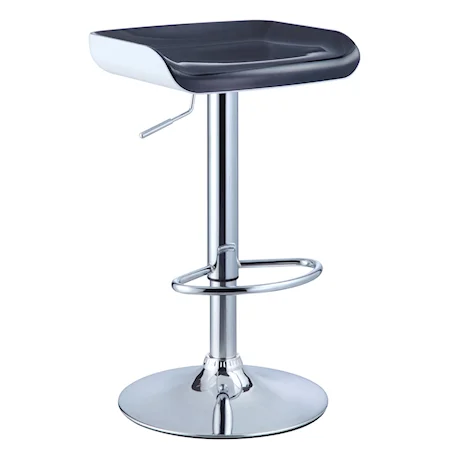Two Tone Black & White Bar Stool with Adjustable Seat